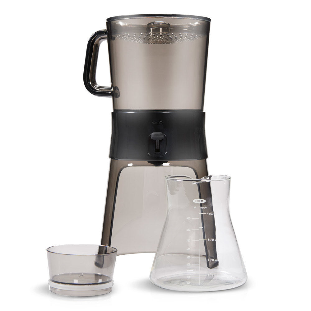 bonVIVO Cafetera Cold Brew 1L GRAN CAPACIDAD – Jarra Café Frío de Vidrio Borosilicato con Filtro de Malla Fina – Solo Agua Fría – Cabe en Nevera