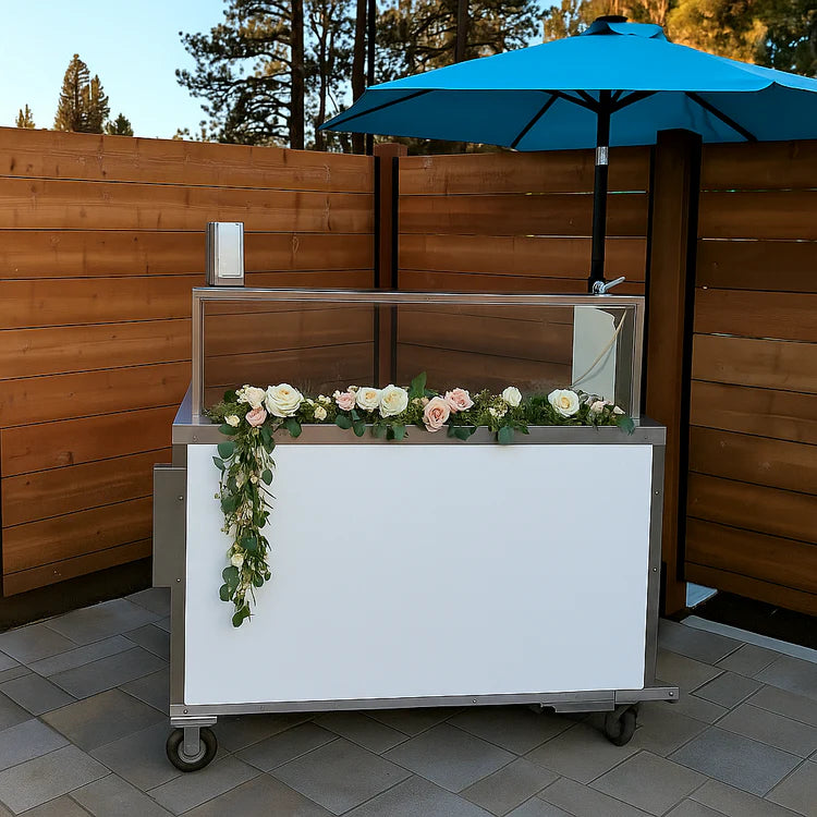 gelato cart with flowers